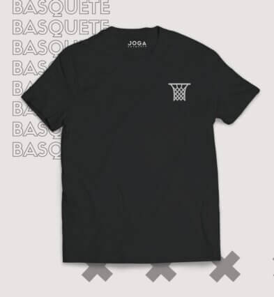 Camisa JOGA BASQUETE Preta Cesta Minimalista