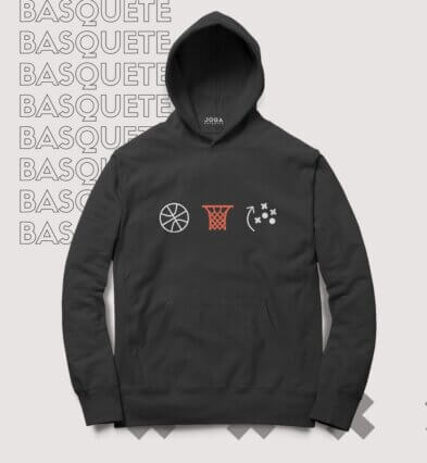 Moleton de Capuz Joga Basquete Simbolos