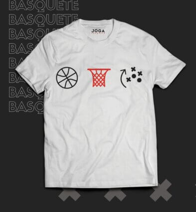 Camisa JOGA BASQUETE Branca Símbolos