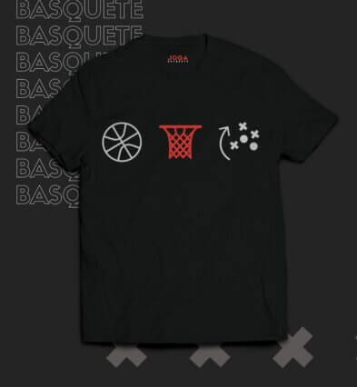 Camisa JOGA BASQUETE Preta Símbolos
